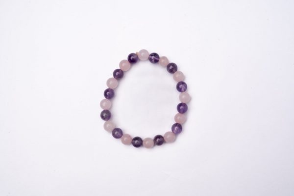 Amethyst + Rose Quartz Combination Bracelet