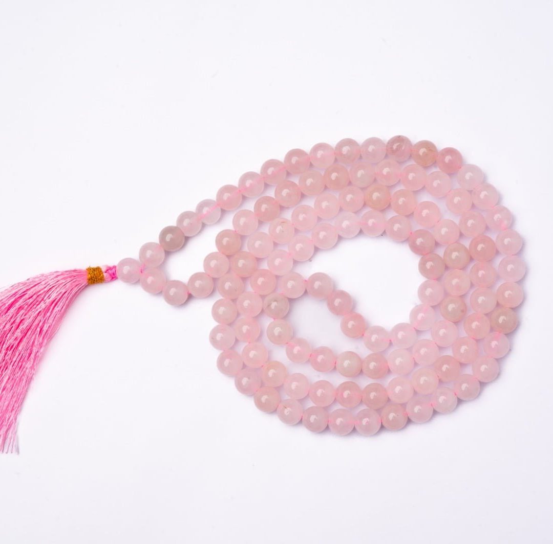 Rose Quartz crystal Mala