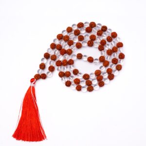 Rudraksh + sphatik Crystal Mala