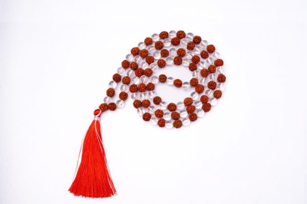 Rudraksh + sphatik Crystal Mala